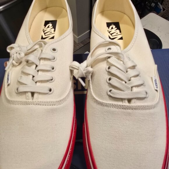 Vans Men's Lx Authentic 44 Duck Canvas / White / Red VN000EBNYF9 Mens Sz 12 NEW - Picture 5 of 15